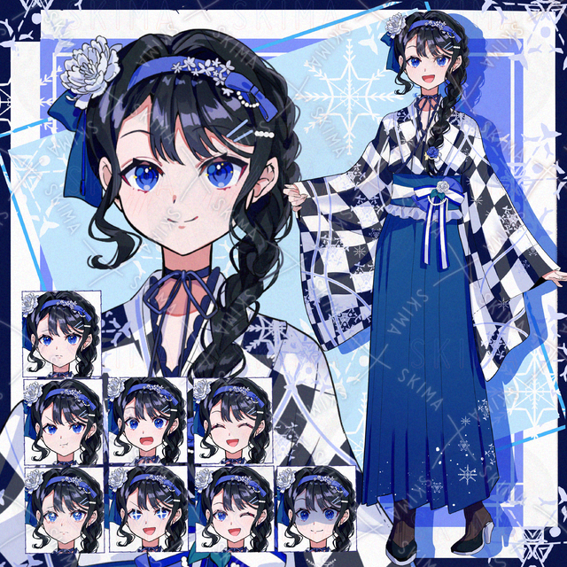 青色和服の子の商品画像