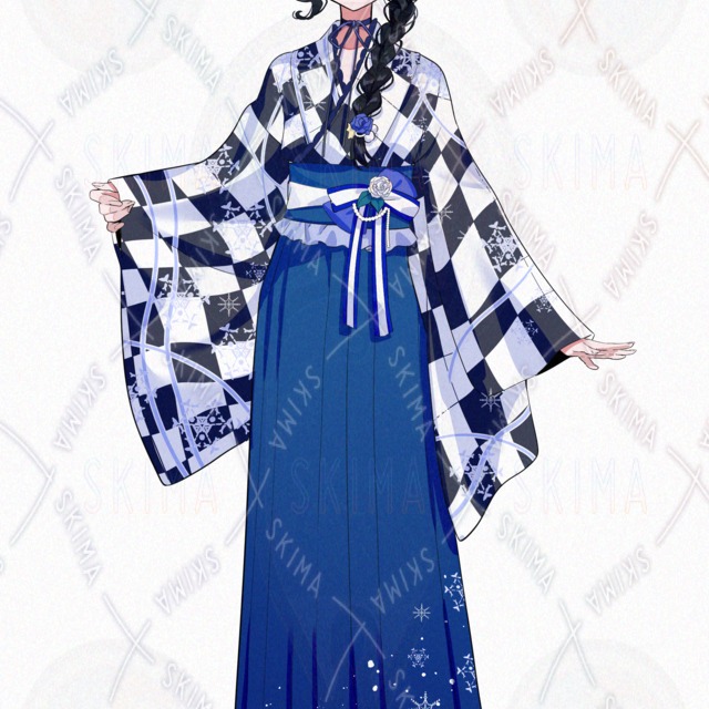 青色和服の子の商品画像5枚目