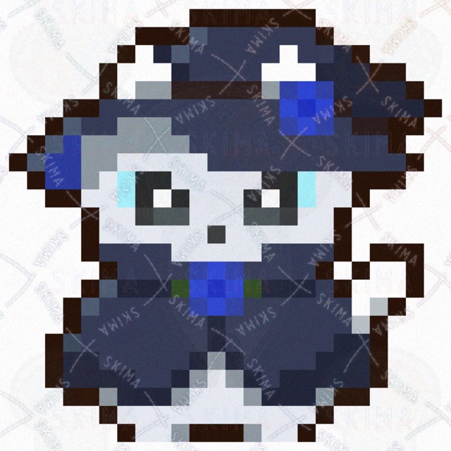 【ドット絵立ち絵付き】青い薔薇モチーフの猫魔女のキャラクター【表情差分8点＋杖】の商品画像11枚目