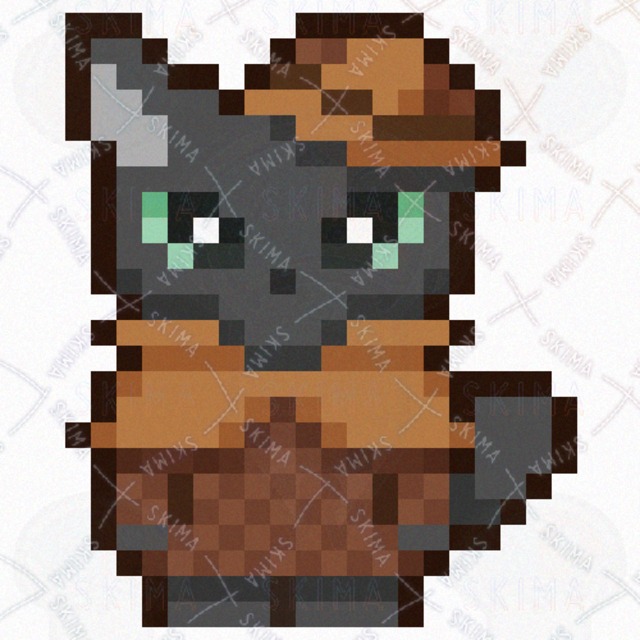 【ドット絵立ち絵付き】探偵風の黒猫のオリジナルキャラクター【表情差分９点】の商品画像11枚目