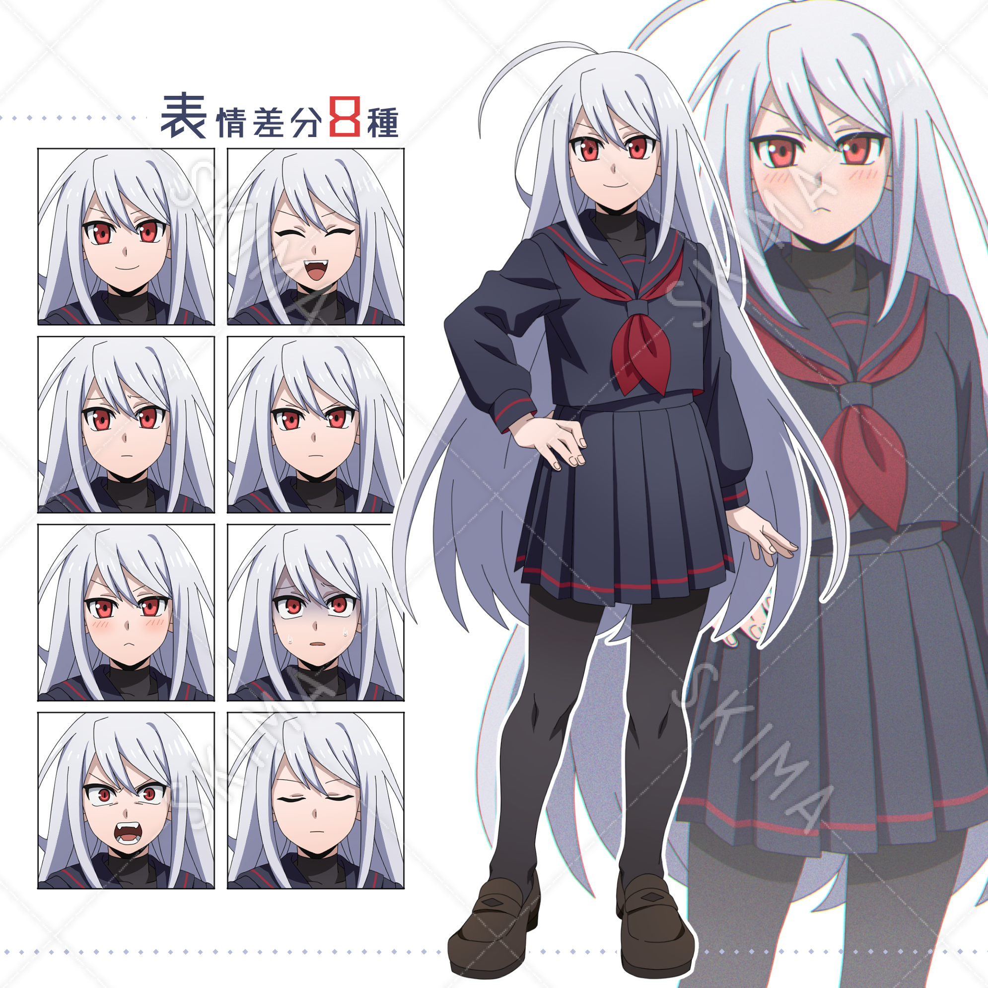 赤い眼の少女 表情差分8種 スキマ スキルのオーダーメイドマーケット Skima