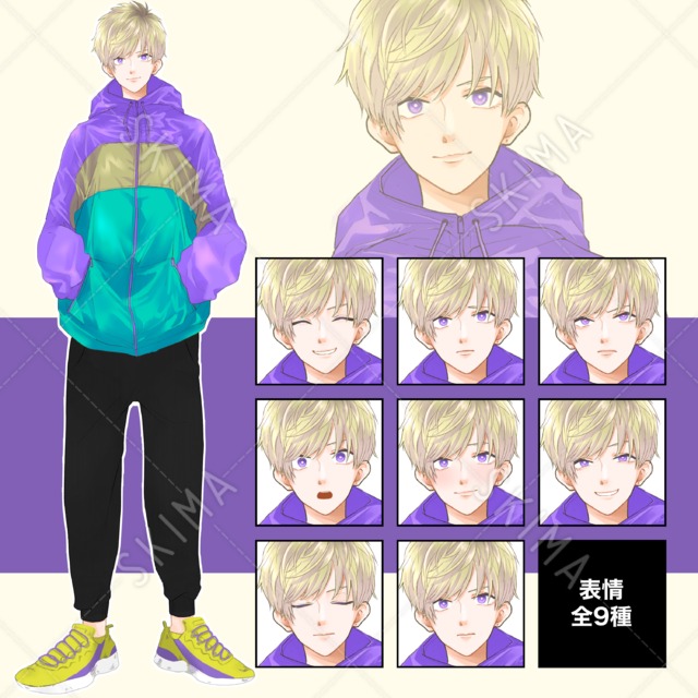 金髪男子【表情9種】