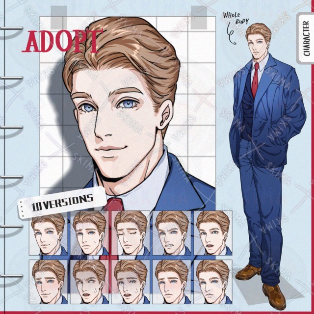 표정 10가지] 파란색 정장을 입은 남자 상품 이미지