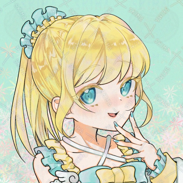 금발 포니테의 아이(배경투명) 상품 이미지