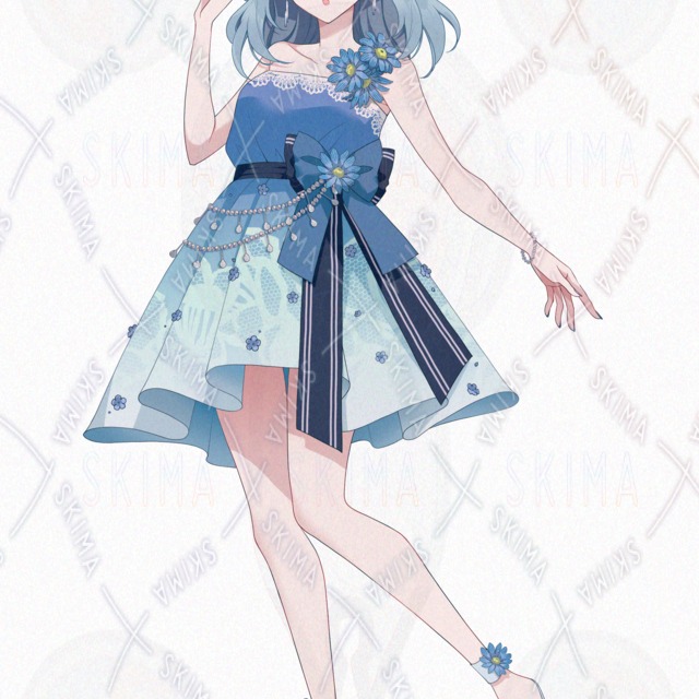 【表情７種】青髪の女の子の商品画像3枚目