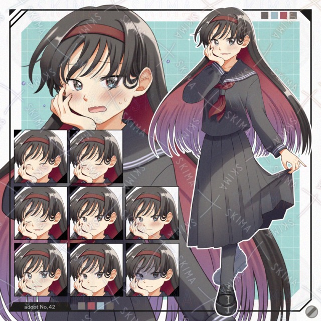 セーラー服の女の子【表情10種】の商品画像