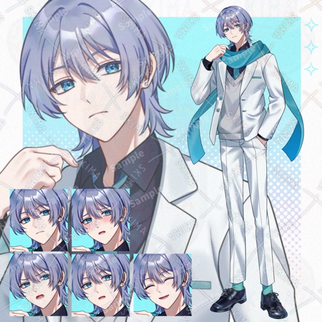 Cool White Jacket Man — 5 Expressions + Scarf Variations 的商品圖片