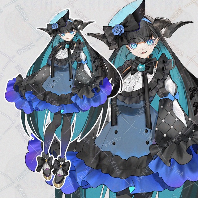 Gothic Devil Lolita Character Illustration / Horned Fantasy Girl Character 的商品圖片