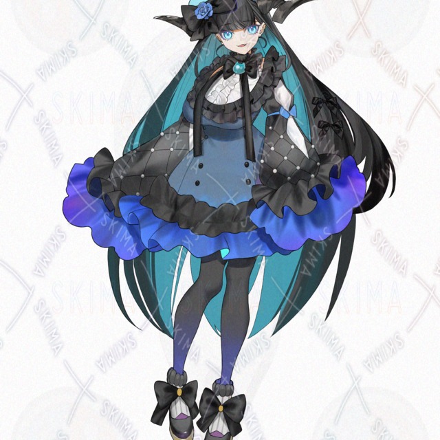 Gothic Devil Lolita Character Illustration / Horned Fantasy Girl Character 的商品圖片第 2 張