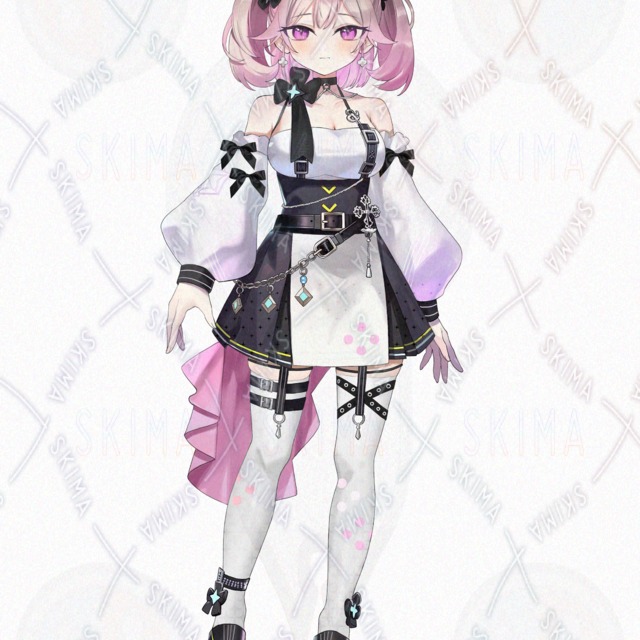 Landmine Gothic Girl Character Illustration – Pink Twin-Tailed Character 的商品圖片第 2 張