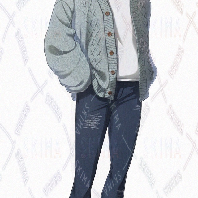 カーディガンを着た男性(差分10種)の商品画像2枚目