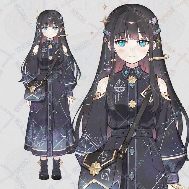 Starry Sky Motif Girl Stand-Alone Illustration / Celestial Fantasy Character 的商品圖片