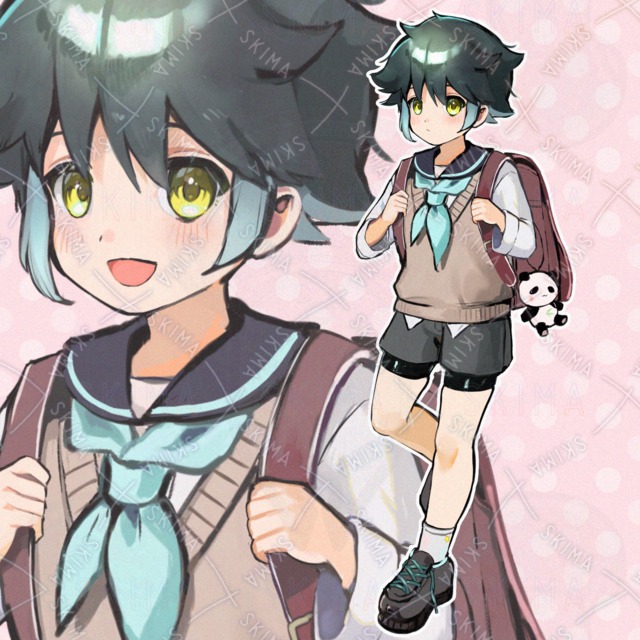 【表情7種】元気なランドセル小学生の商品画像