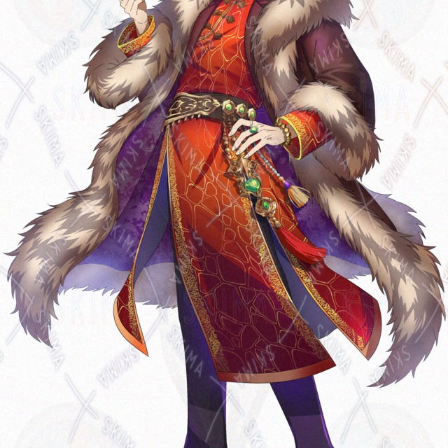 키셀을 든 중국 옷 입은 남자【8가지 표정】【표정 8종 상품 이미지 9번째