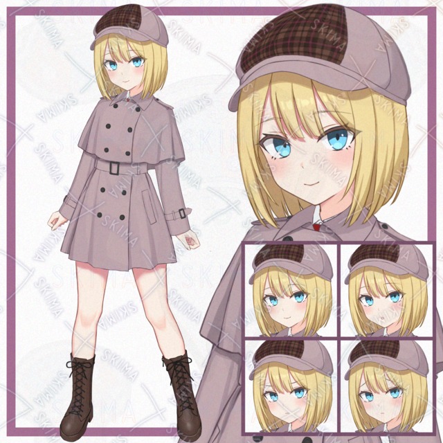 탐정풍 소녀(표정 4종) 상품 이미지