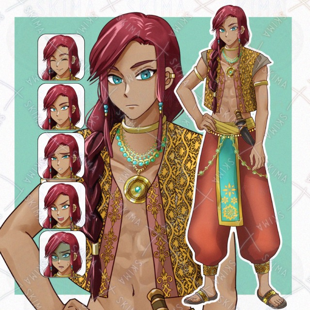 褐色の青年【表情6種】