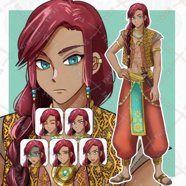 갈색 청년 [표정 6종 상품 이미지