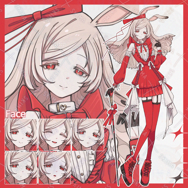 Adopt：ウサギの少女【表情5種】×【耳の有無】の商品画像