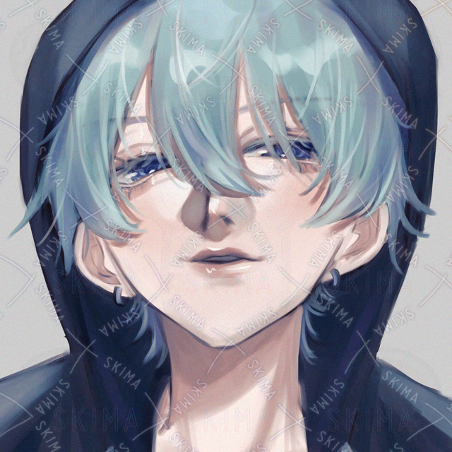 Image of Neutral-Toned Light Blue Hair Boy Avatar