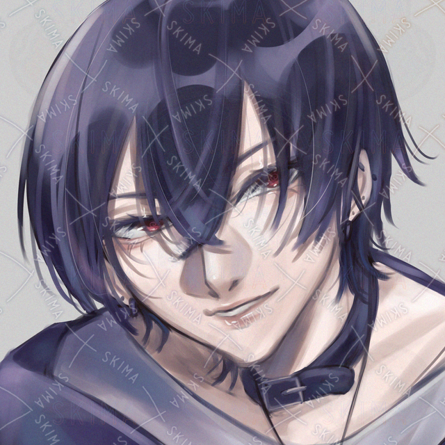 Red-eyed Black-haired Brooding Guy SNS Icon & Livestream Asset 的商品圖片