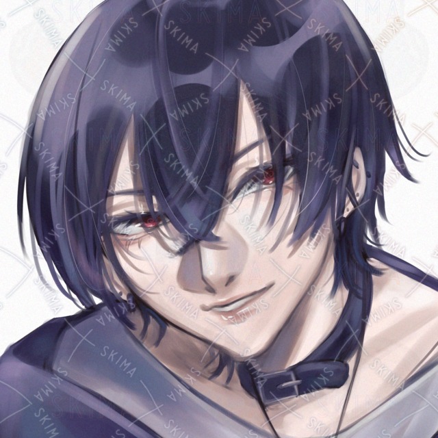 Image 2 of Red-Eyed Black-Haired Brooding Guy Avatar