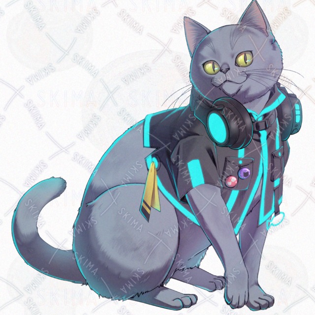 サイバーパンク猫 表情4種  服なし差分の商品画像2枚目