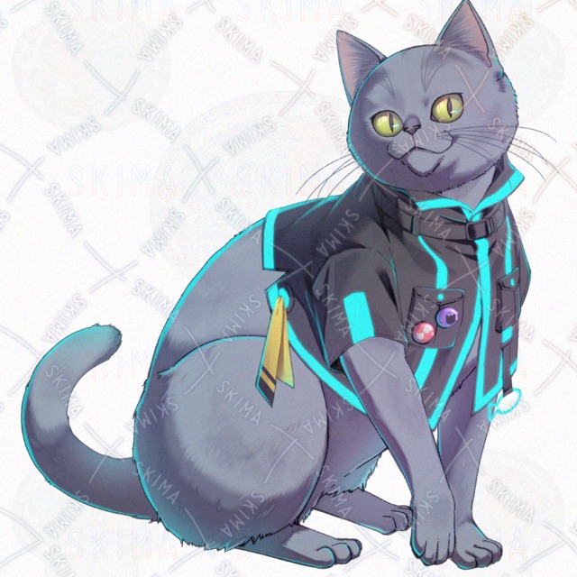 サイバーパンク猫 表情4種  服なし差分の商品画像10枚目