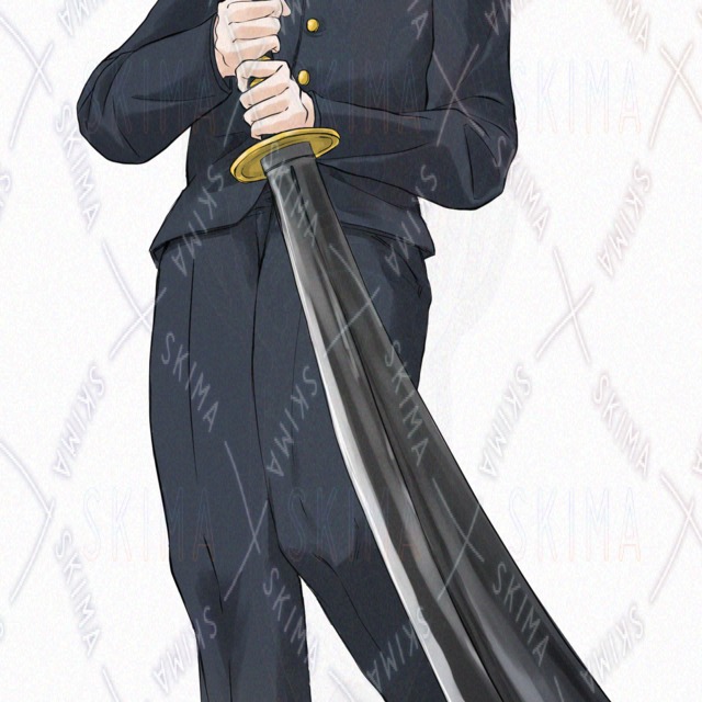 【TRPG Character Sprite】Fluffy-Haired, Quick-Draw Guy｜School Uniform & Katana Variations・6 Expressions 的商品圖片第 7 張