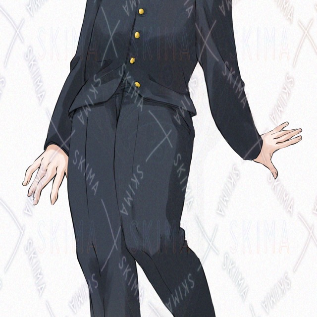 【TRPG Character Sprite】Fluffy-Haired, Quick-Draw Guy｜School Uniform & Katana Variations・6 Expressions 的商品圖片第 9 張