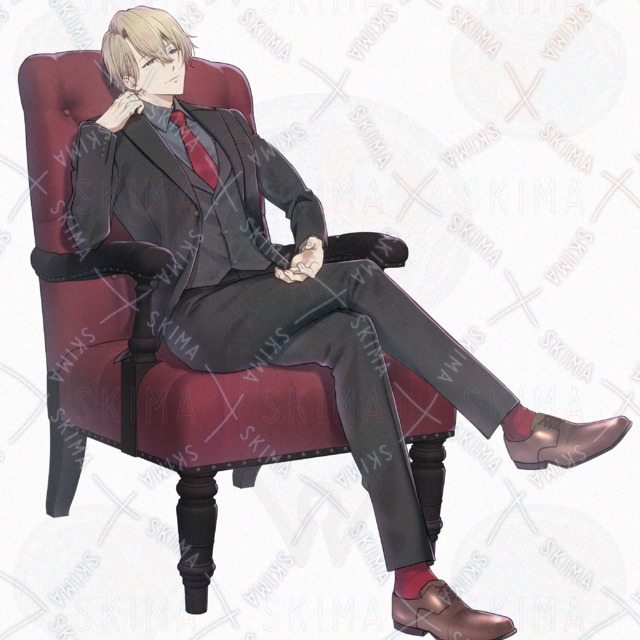 スーツの男性と白い猫 表情7種 猫なし差分の商品画像9枚目