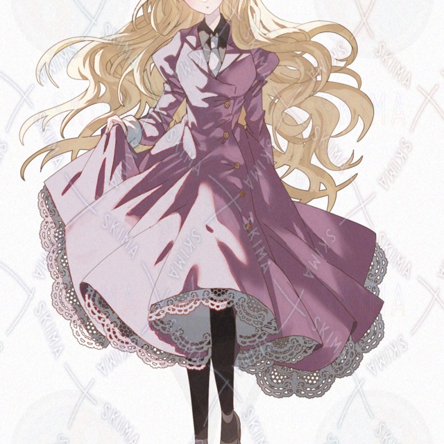 Image 10 of Modern Fantasy School Uniform – Blonde Female Student with Long Hair and Expression Variations