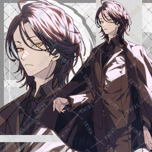 Image of Modern Fantasy Suit – Black Hair, Black Coat, Expression Variations