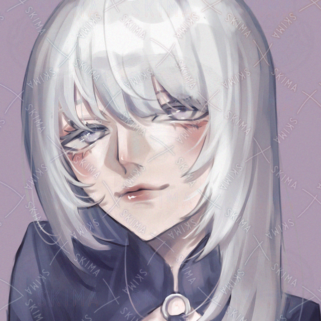 白髪ウルフの女の子/snsアイコン,配信等にの商品画像