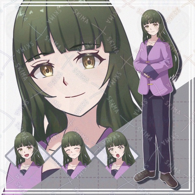 10 Expressions – Long-Haired Green-Haired Girl – Standing Illustration 的商品圖片