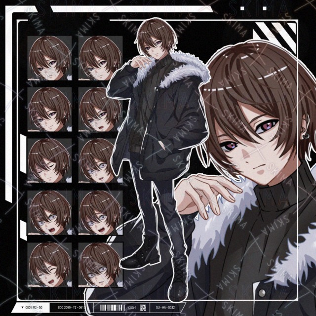 【表情10種】立ち絵/モッズコート男性の商品画像