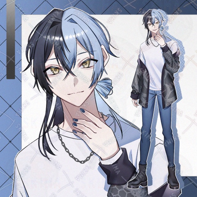 Black & Aqua Two-Tone Hair Casual Outfit – 10 Expressions 的商品圖片