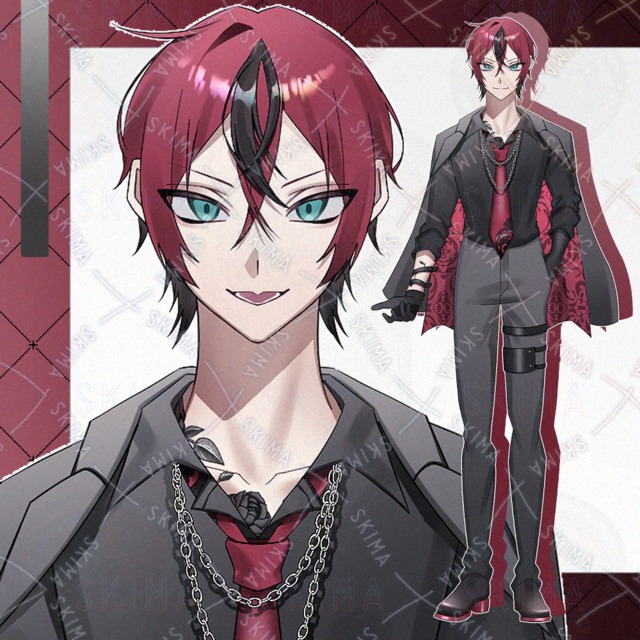 Image of Red and Black Rose Tattoo Man [10 Expressions]