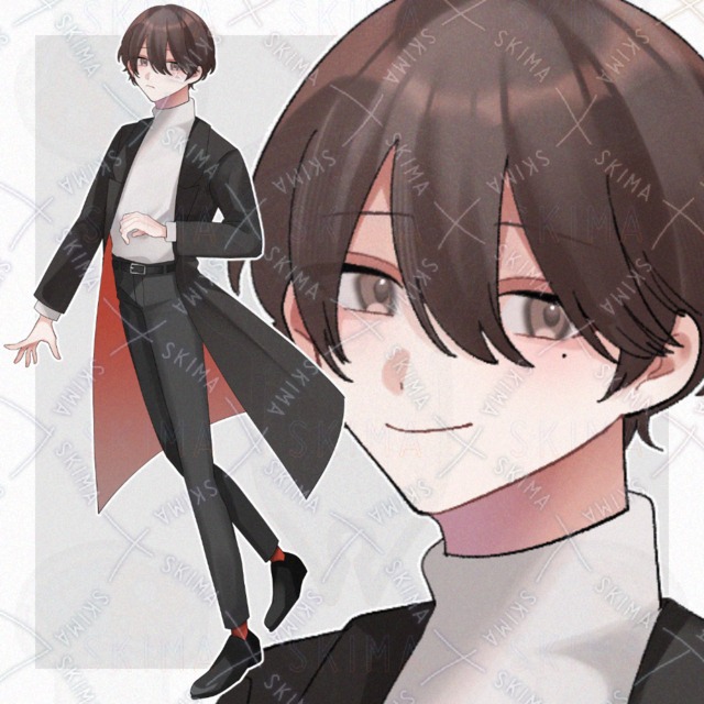 코트를 입은 남자【5가지 표정 상품 이미지