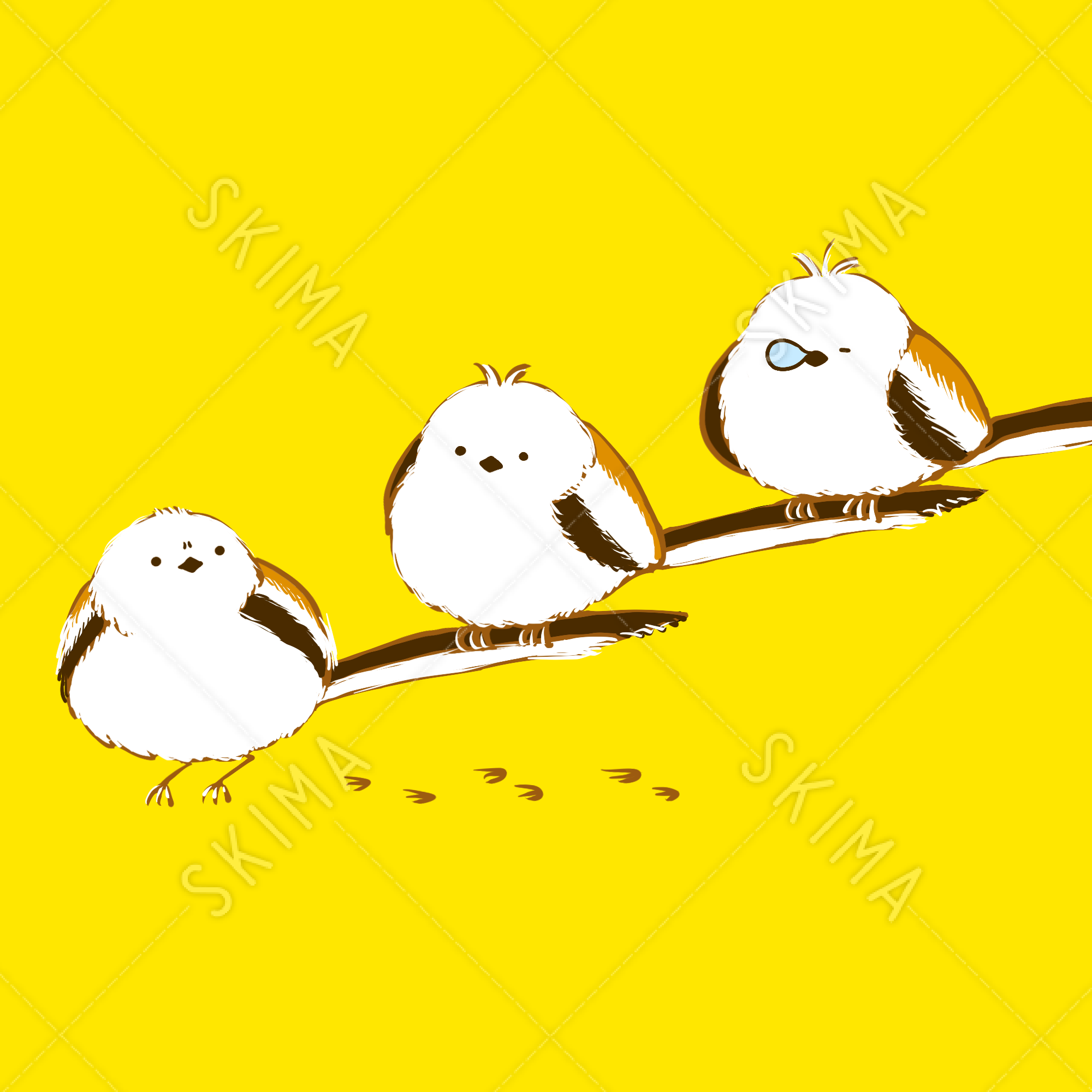 Snsアイコンなどに シマエナガ三兄弟 背景透過あり スキマ スキルのオーダーメイドマーケット Skima