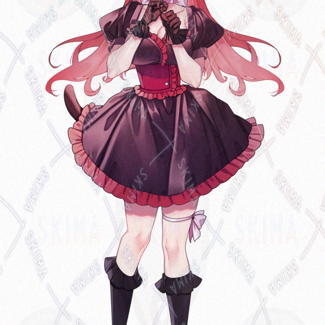 猫耳赤毛の女の子の立ち絵【大き目アイコン有】の商品画像2枚目