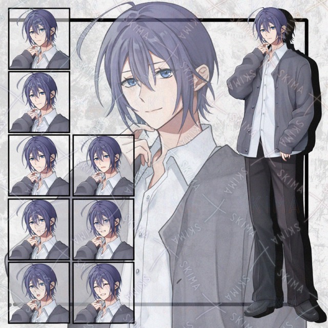 カジュアルな男性立ち絵　表情8種の商品画像