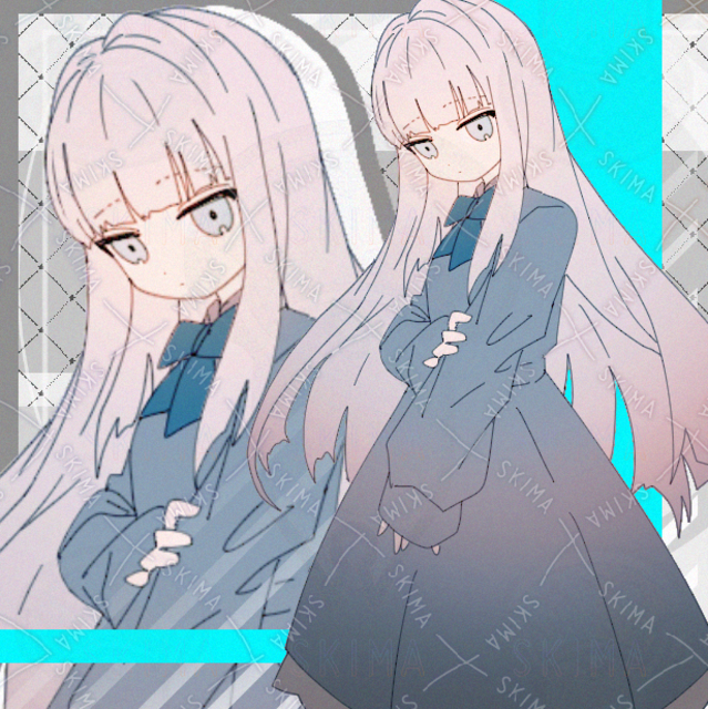 Image of One Piece School Uniform Fantasy Artwork – Light Blue White-Hair Reserved Girl