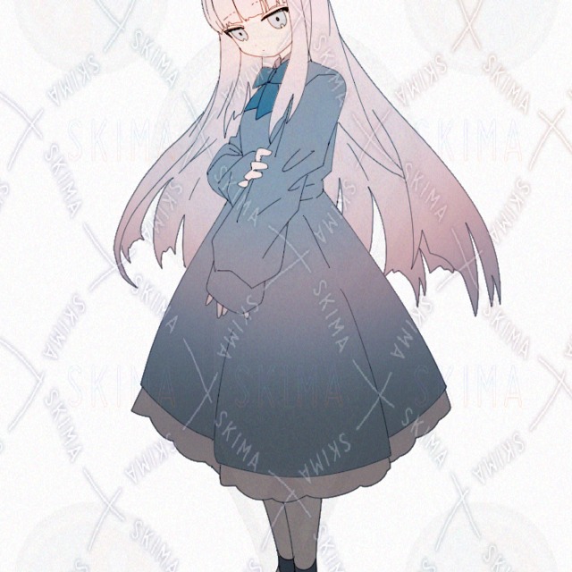 Image 2 of One Piece School Uniform Fantasy Artwork – Light Blue White-Hair Reserved Girl