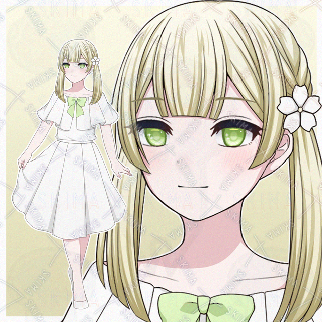 白いワンピースを着た女の子【表情差分10種】の商品画像