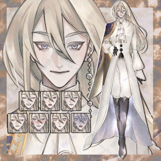 【表情差分8種】神秘的な長髪の男性の商品画像