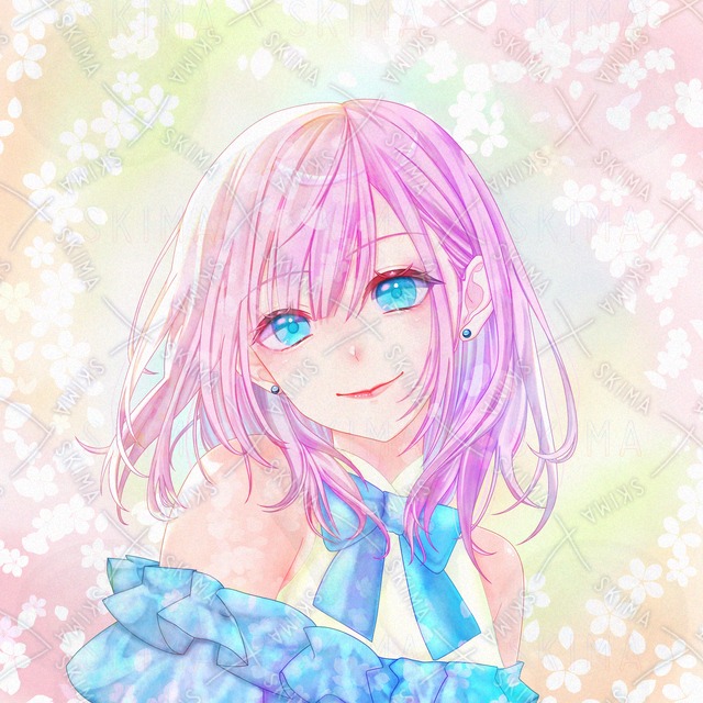 분홍색 머리 소녀 봄 배경투과 있음 상품 이미지