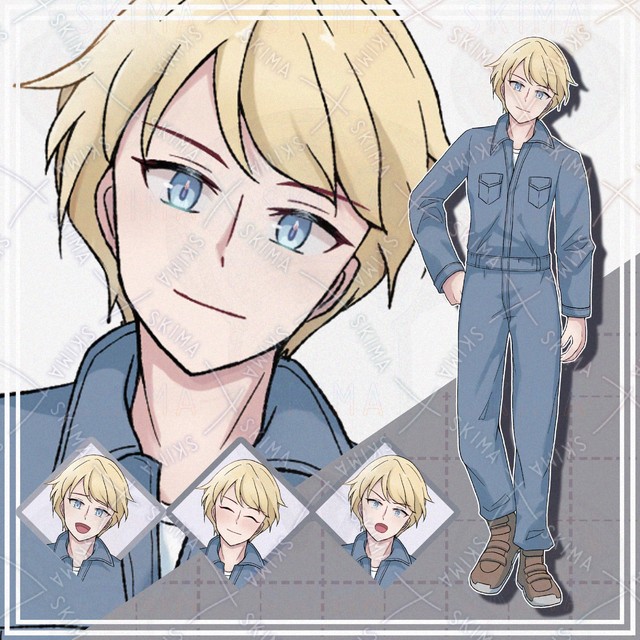 【表情10種】つなぎ服の男の子【立ち絵】の商品画像