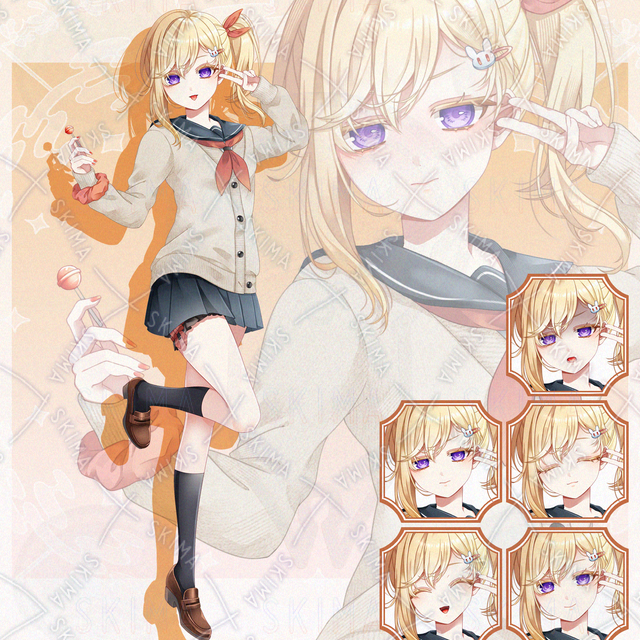 （値下げ）少女 学生 【表情差分5種】