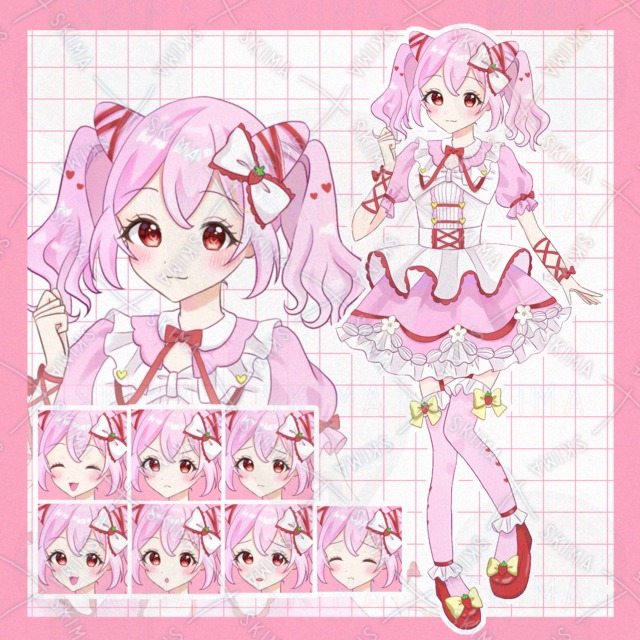 7 Expressions: Full-Body Sweet Girl Illustration 的商品圖片