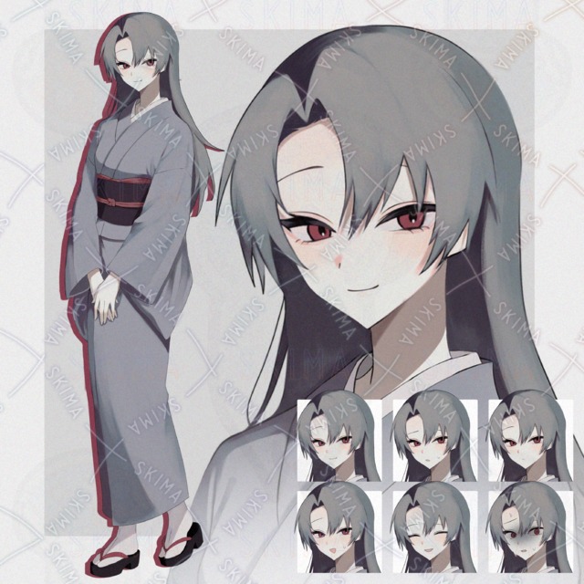 Image of Adopt: Woman in Kimono – 6 Expression Variations